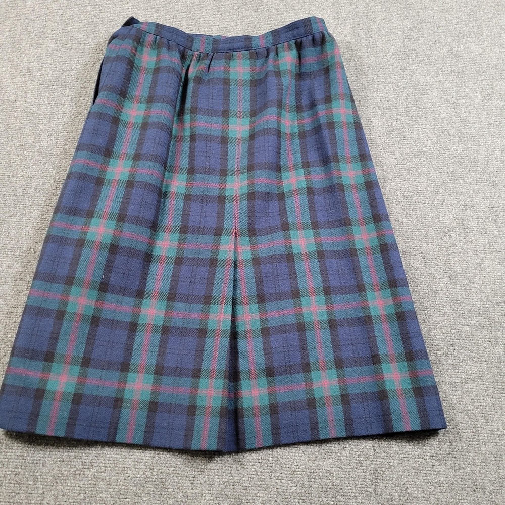Vintage Pendleton‎ Skirt Small Petite Black Watch Tartan Plaid Wool Made USA 80s - Picture 2 of 10